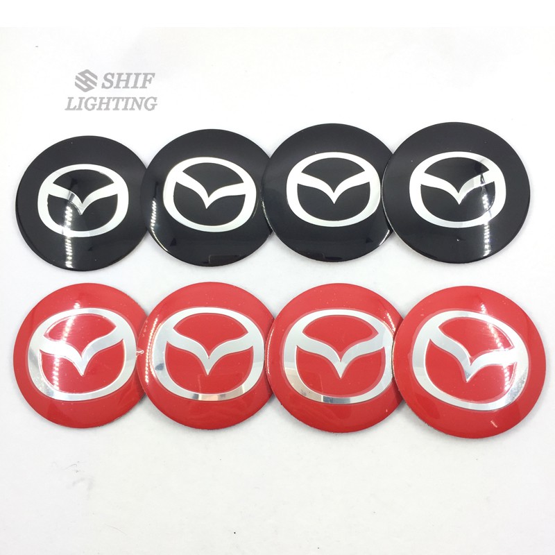 Set 4 ốp dán nắp trung tâm lốp bánh xe MAZDA