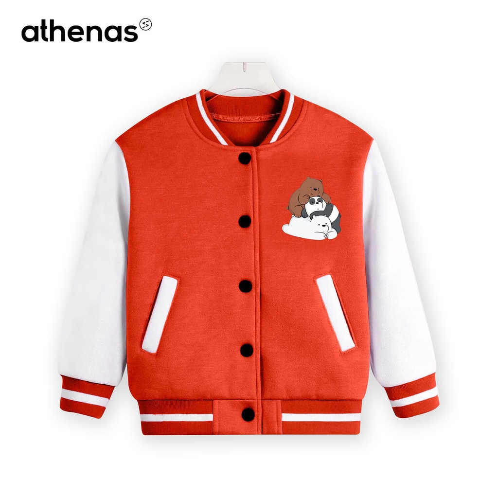 Áo Varsity Jacket - Áo Khoác Bomber Cardigan 4 Màu ThreeBear phối bo Siêu Hot ( có form siêu rộng 3XL )