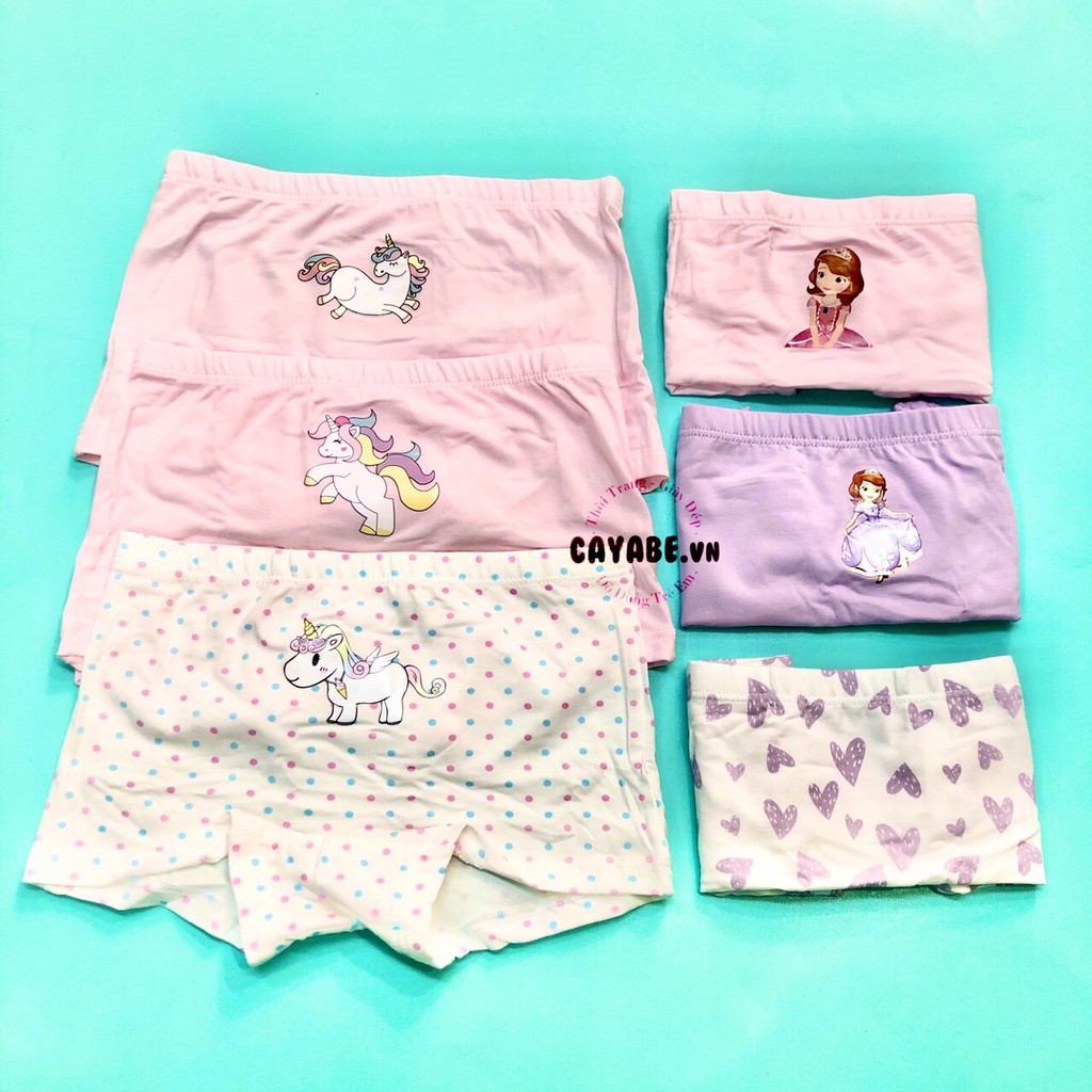 SET 3 QUẦN LÓT ĐÙI BÉ GÁI CAYABE TEENGO NGỰA PONY/ UNICORN