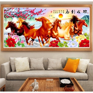 Tranh Thêu Chữ Thập THÊU TOÀN BỘ (chỉ lụa) Mã Đáo Thành Công MDW0586 (KHÁCH TỰ THÊU) KT:150X73CM