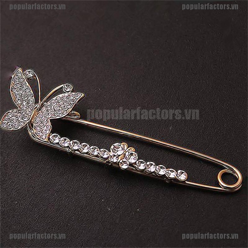 Ghim Cài Áo Kim Loại Hình Bướm Đính Đá Thời Trang