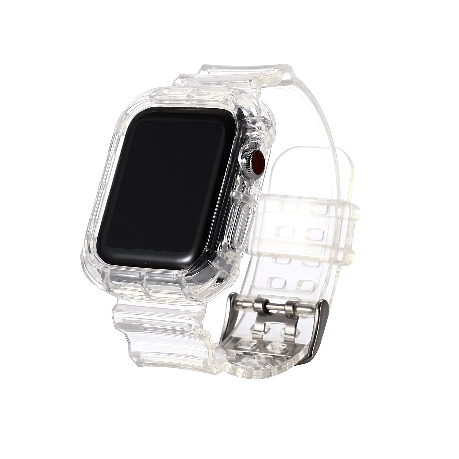 Dây Silicone Trong Suốt Cho Đồng Hồ Thông Minh Apple Watch Series Se 6 5 4 3 2 1 Kích Thước 40mm 44mm 38mm 42mm