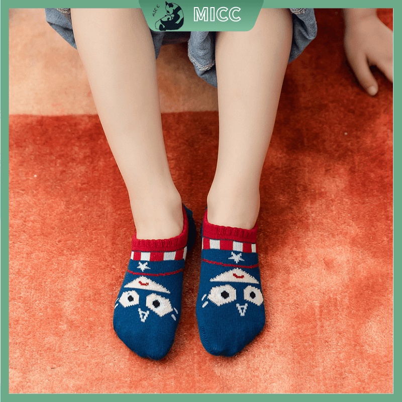 Vớ cotton thoáng khí in hình siêu anh hùng Marvel dành cho bé trai từ 1-9 tuổi