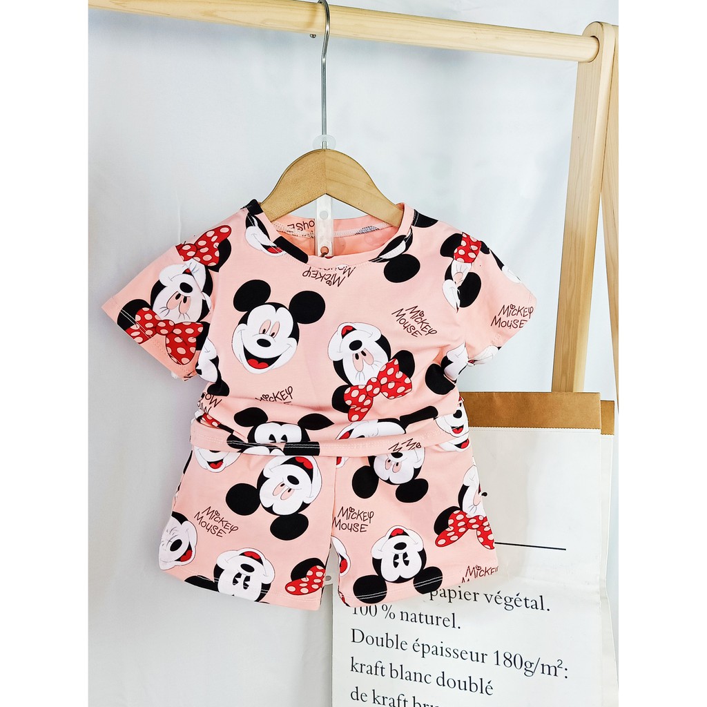 (COTTON 4C) BỘ ĐỒ NGẮN TAY MICKEY CHO BÉ SIÊU MỀM MÁT 8-40KG