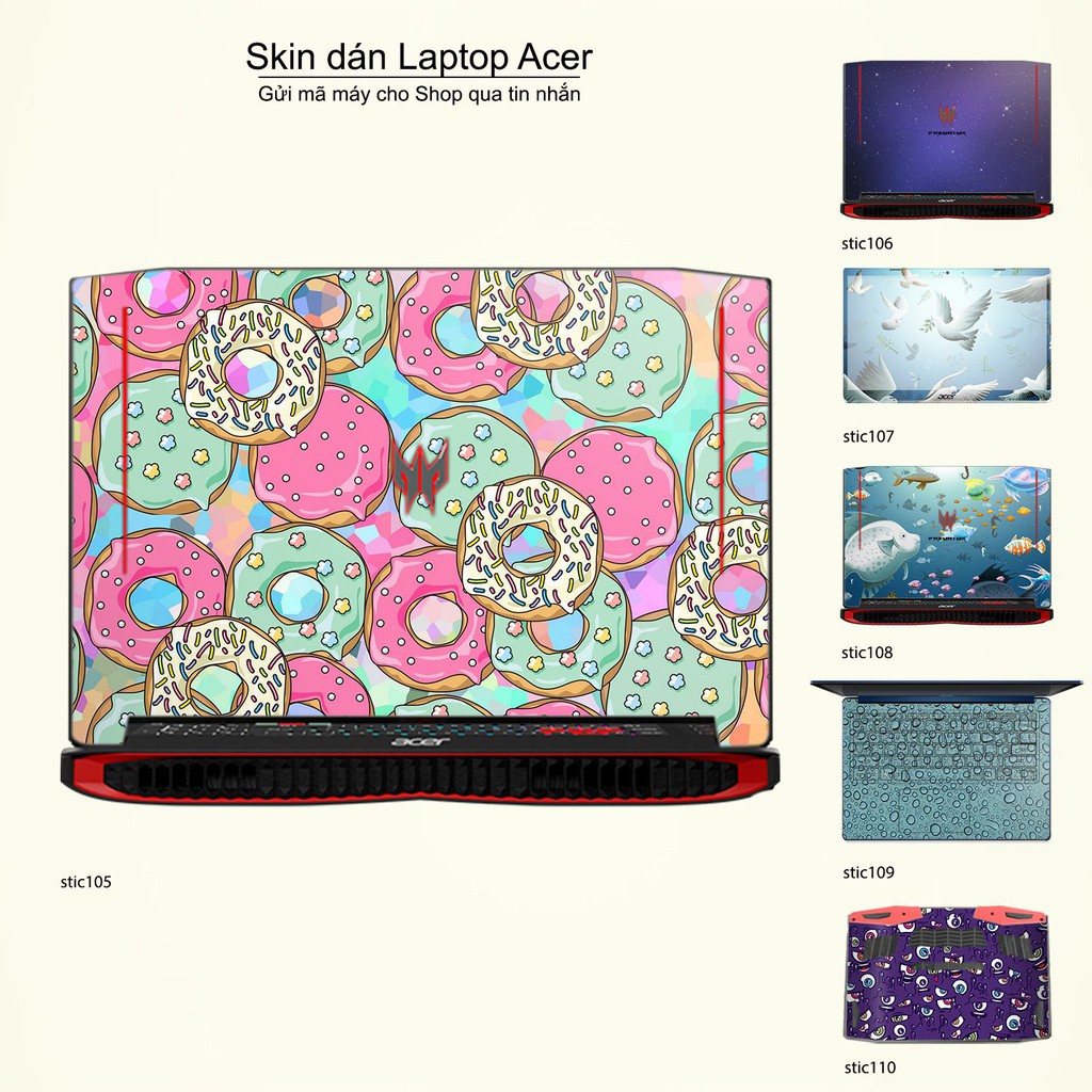 Skin dán Laptop Acer in hình Hoa văn sticker nhiều mẫu 18 (inbox mã máy cho Shop)