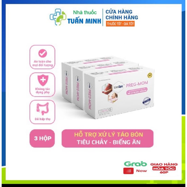 Combo 3 hộp PREG-MOM - Bào tử lợi khuẩn cho tiêu hoá MẸ và BÉ