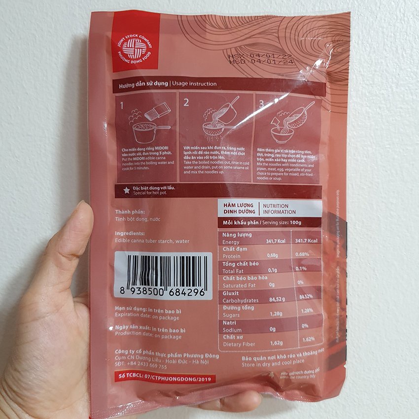Miến Dong Riềng - Miến Khoai Lang MIDORI - Hàng Cao Cấp - Gói 100G