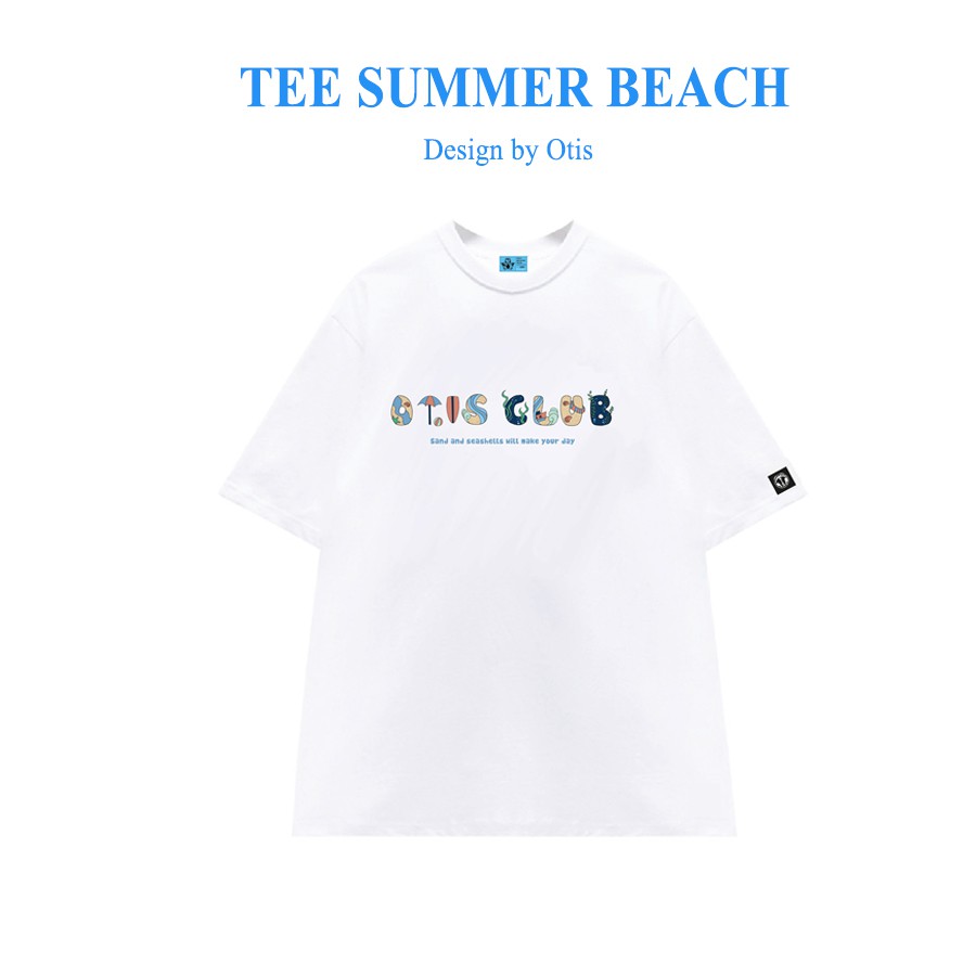 ÁO THUN TAY LỠ COTTON LOCAL BRAND OTIS CLUB - SUMMER BEACH TRẮNG