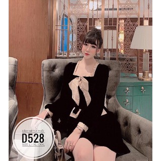 Bigsize Đầm nơ túi phối D528