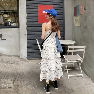 Váy 2 dây chấm bi