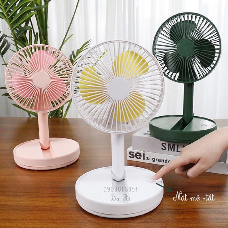 Quạt sạc tích điện gấp gọn hay kéo dài đa năng
