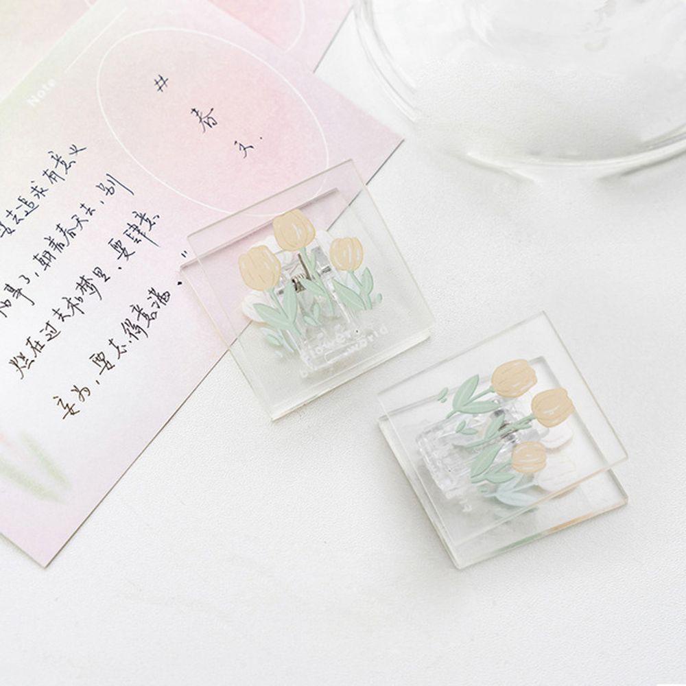 Kẹp Tài Liệu / Tài Liệu Hình Vuông Trong Suốt Đa Năng In Họa Tiết Hoa Xinh Xắn