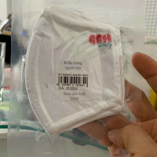 KHẨU TRANG VẢI KHÁNG KHUẨN GEM E BÉ VÀ NGƯỜI LỚN