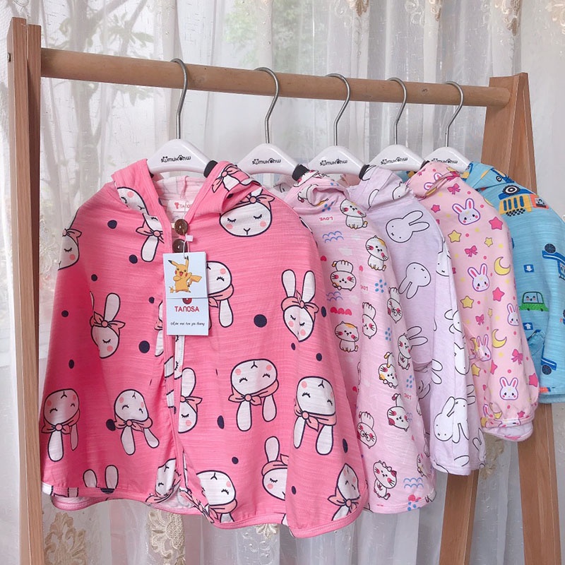 Áo choàng chống nắng cánh dơi cho bé chất liệu cotton cao cấp 4 chiều Tanosa