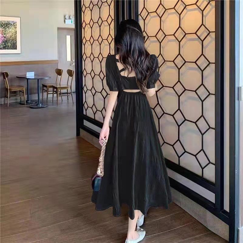 Đầm Tay Phồng Cổ Yếm Phong Cách Thời Trang Mùa Hè Dành Cho Nữ