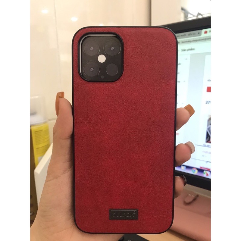 Ốp lưng Sulada da cho iPhone 12 Mini/ 12/ 12 Pro/ 12 Pro Max Viền dẻo chống sốc chính hãng