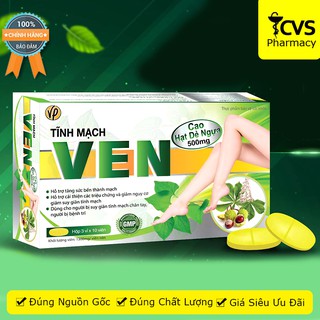 Tĩnh Mạch VEN (Hộp 3 vỉ x 10 viên) Hỗ trợ giảm suy giãn tĩnh mạch, tăng sức bền thành mạch - cvspharmacy