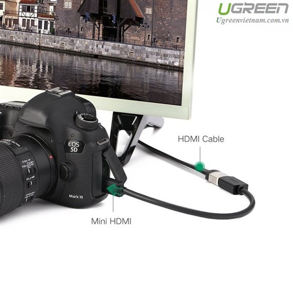 Cáp nối dài mini HDMI to HDMI dài 20cm chính hãng Ugreen 20137