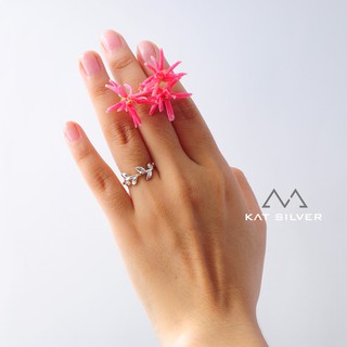 Nhẫn bạc 925 nữ nhánh lá non