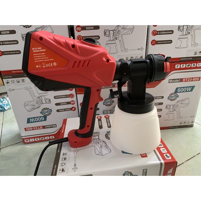 MÁY PHUN SƠN ĐIỆN CẦM TAY 600W - 4 BÉC PHUN BTEC BT23-800 - HÀNG CHÍNH HÃNG