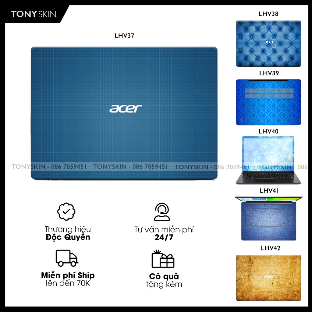 Miếng Dán Skin Laptop ACER In Hình Hoa Văn Bộ 7 -Inbox Mã Máy