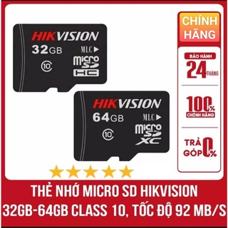 Thẻ nhớ Hikvision Class 10 Micro SD 92Mb/s