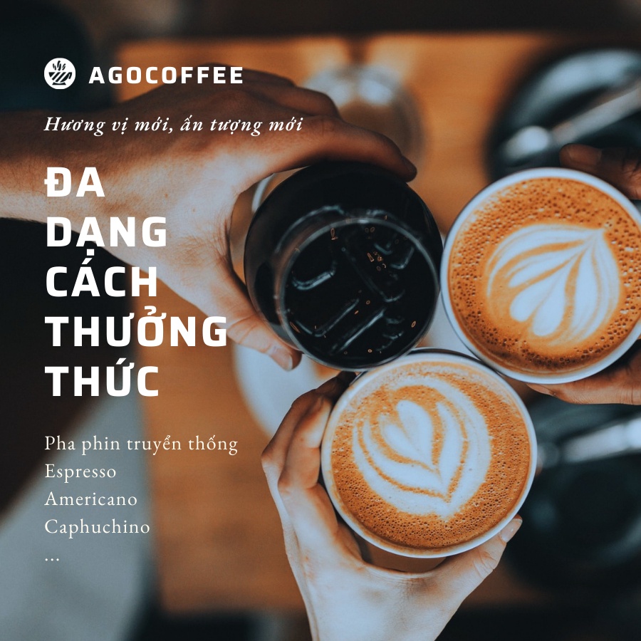 Cà Phê Nguyên Chất Mix 2 Thành Phần Robusta Arabica AGOCOFFEE Hương Vị Đậm Đà Cuốn Hút Khối Lượng 250 Gram Và 500 Gram | BigBuy360 - bigbuy360.vn