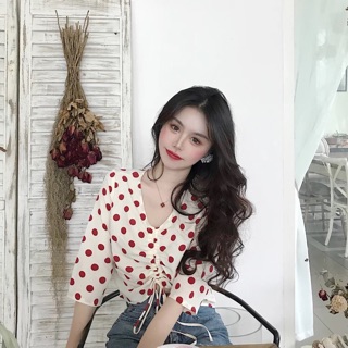 Áo Croptop Chấm Bi