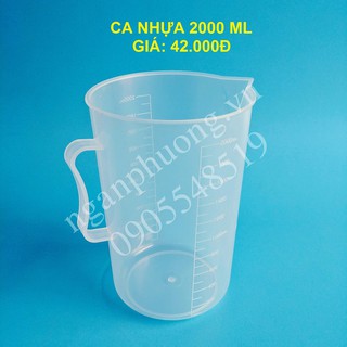 Ca nhựa 2 lít,Ca đong nhựa có vạch chia  2000ml