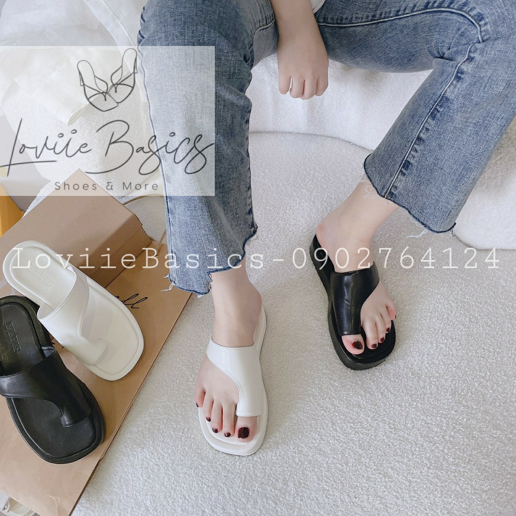 DÉP NỮ LOVIIE BASICS - DÉP XUỒNG THỜI TRANG PHONG CÁCH HIỆN ĐẠI QUAI NGANG 1 BÊN ĐẾ BẰNG D220373