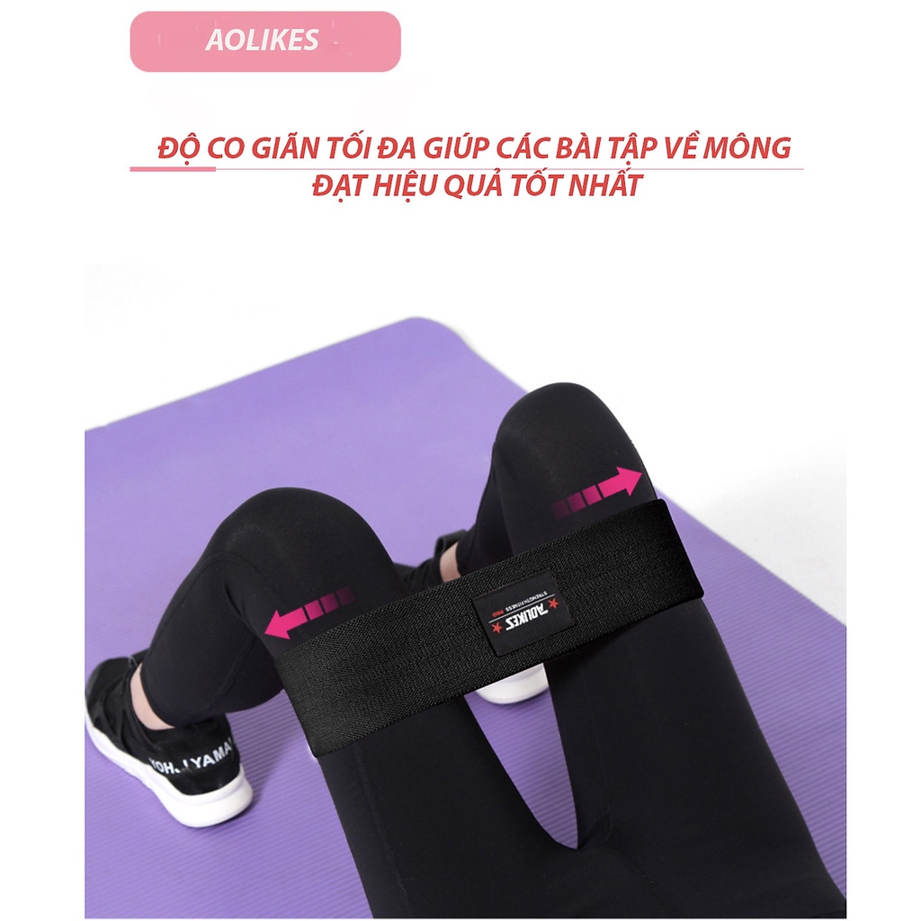 Dây Đàn Hồi Kháng Lực Tập Mông Miniband Aolikes Bản To Mềm Không Xoắn