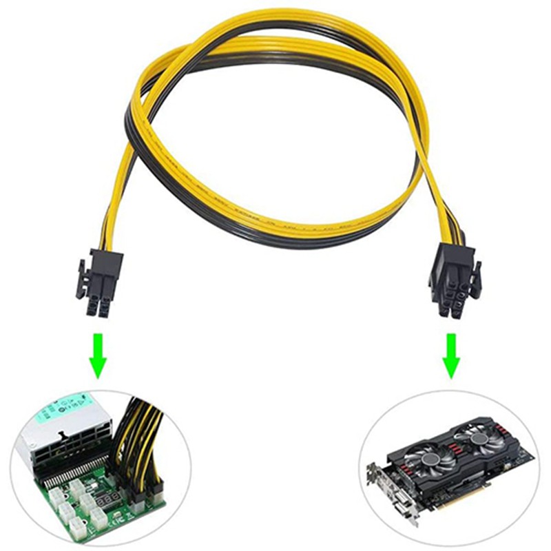 6 Pcs 6 Pin Pci-E To 8 Pin Power Cable 50cm For Server Card Server