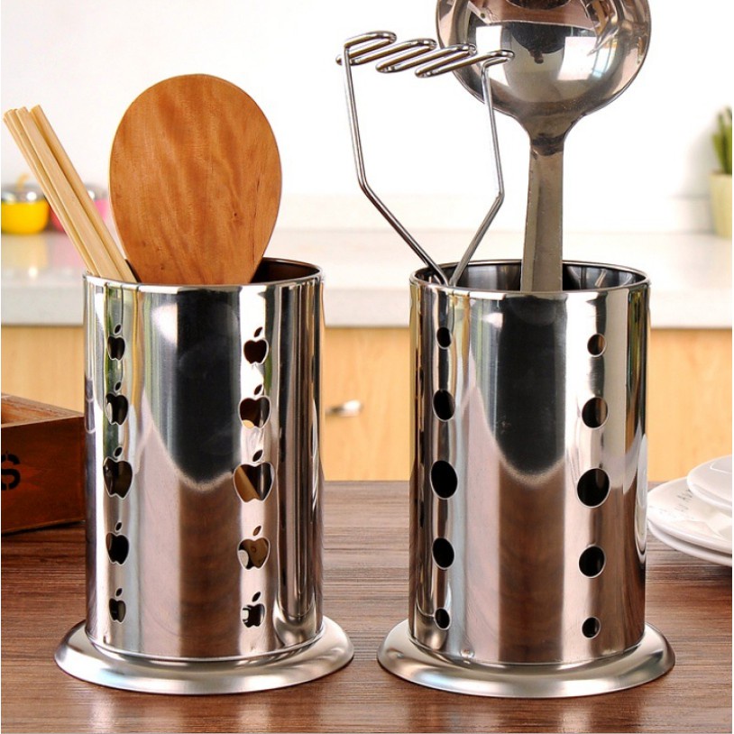 Ống Đựng Đũa Bằng Thép Không Rỉ Hình Quả Táo, Tròn To
