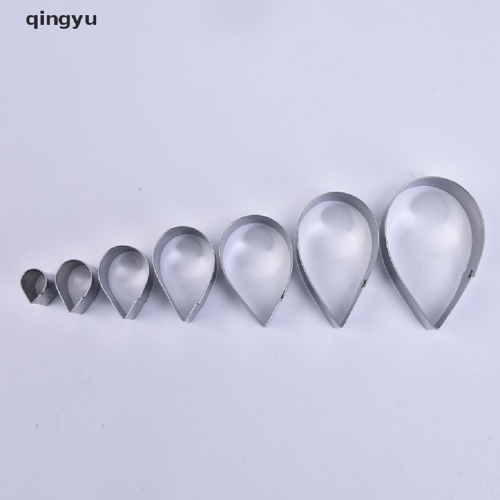 Set 7 khuôn cắt thạch/bánh tạo hình hoa trái tim bằng thép không gỉ dành cho nhà bếp