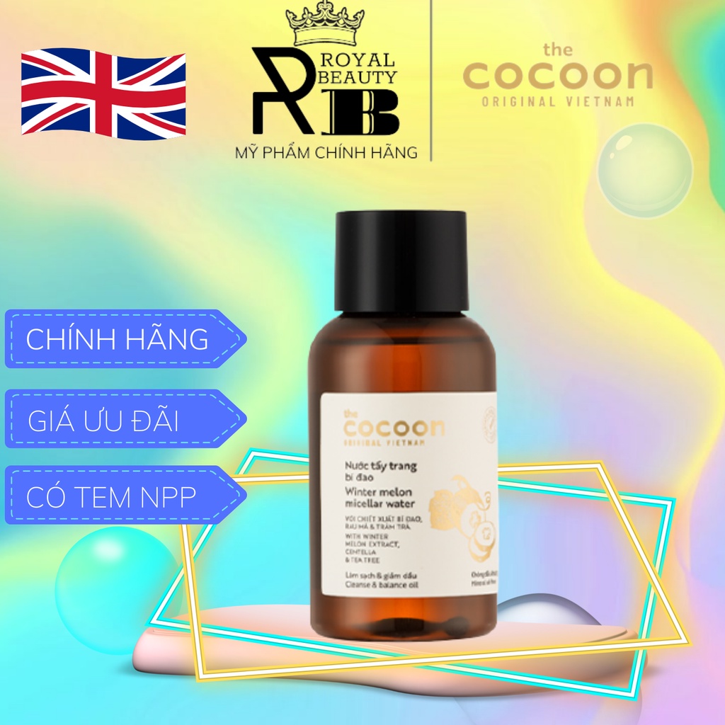 [Chính Hãng] Nước Tẩy Trang Bí Đao Cocoon Làm Sạch &amp; Giảm Dầu 140ml Winter Melon Micellar Water