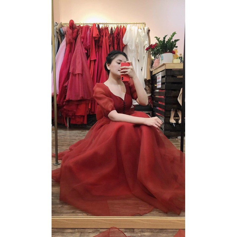 ĐẦM MAXI TAY PHỒNG NƠ LƯNG