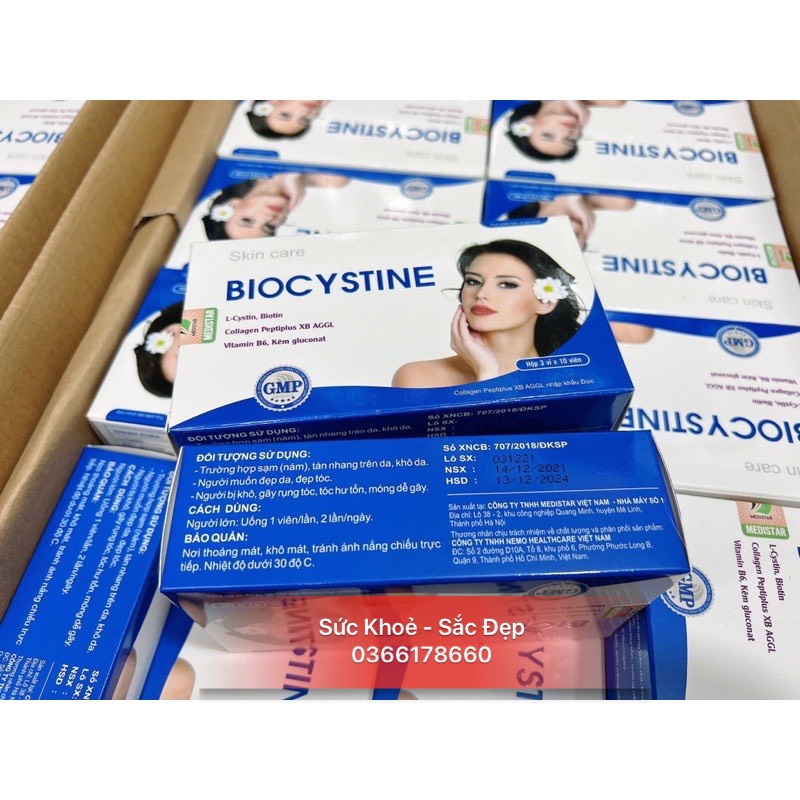 VIÊN UỐNG HỖ TRỢ GIẢM MỤN SÁNG DA BIOCYSTINE