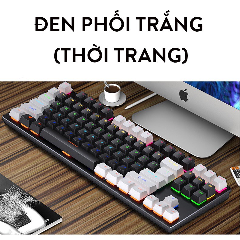 Bàn phím cơ Latope bàn phím máy tính laptop có dây văn phòng TKL Full LED RGB K550