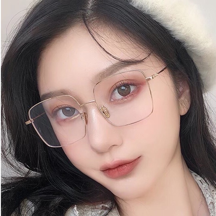 Kính gọng cận nam nữ thời trang Hàn Quốc, mắt vuông không độ chống tia UV đẹp LUMINA 062