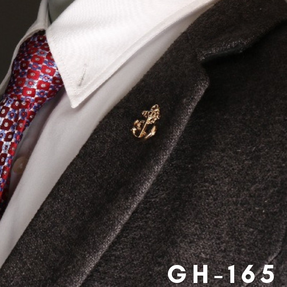 Ghim cài áo Vest nam Lapel Pin thời trang hình chiếc mỏ neo mini GH-165 {Phụ kiện Vest nam - AdamZone}