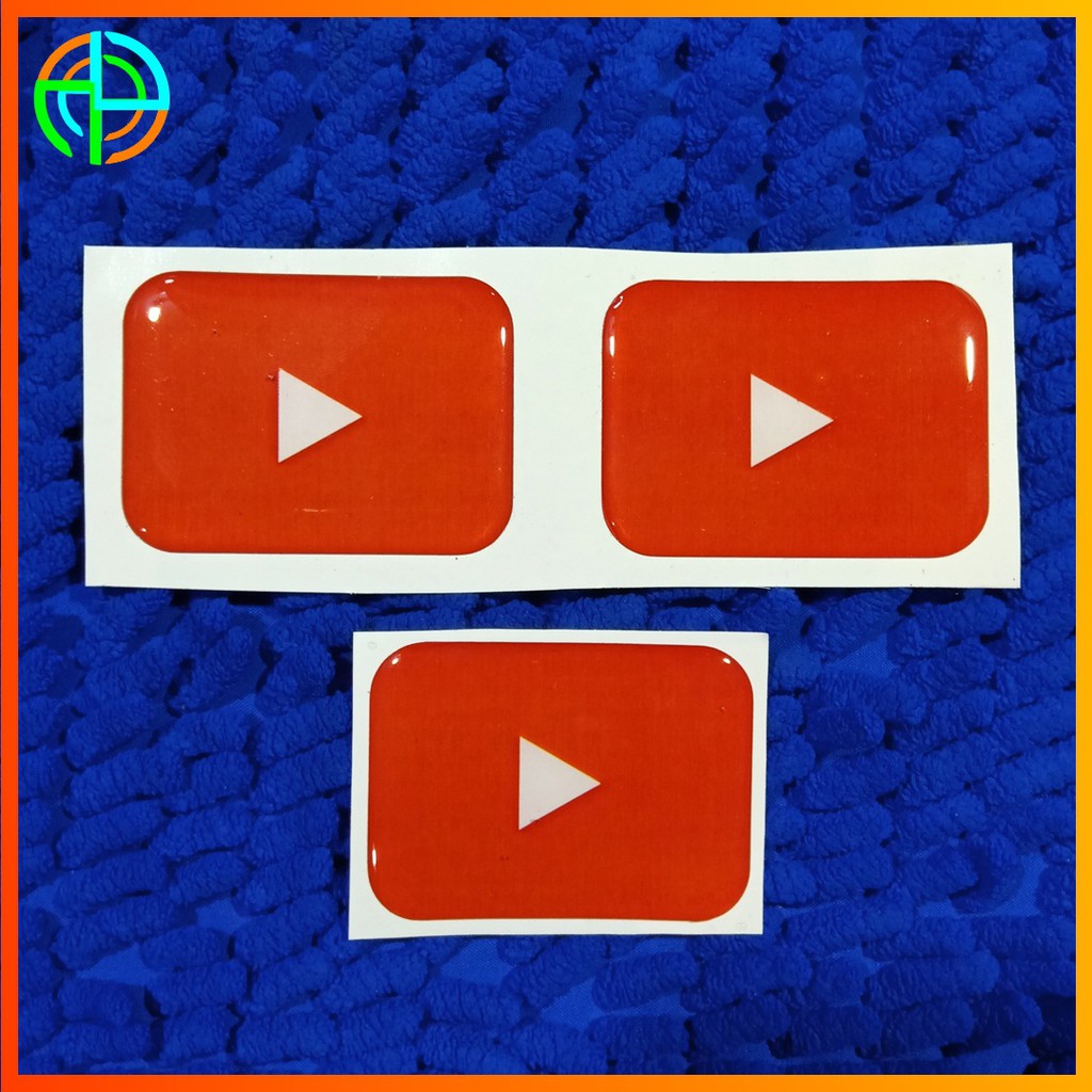 Sticker Dập Nổi Hình Logo Youtube 2.5d Độc Đáo