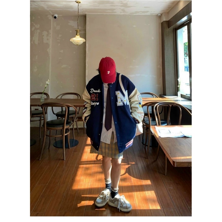 Áo Khoác Bomber Nữ Chất Nỉ Pe Loại 1 Nút Bấm Phối Tay Có Chữ, Logo Chữ M Nét Kiểu Dáng Năng Động Form Rộng Mặc Che Nắng