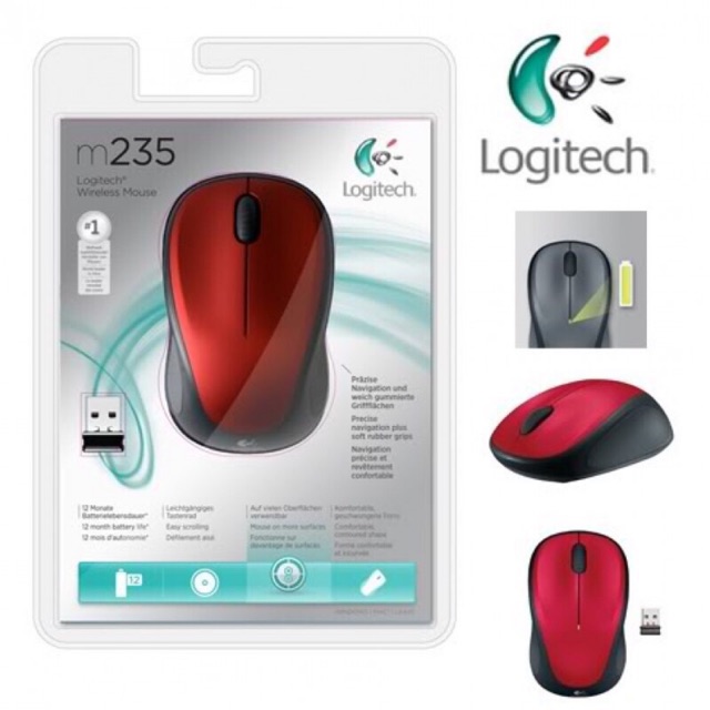 Chuột không dây LOGITECH M235 2.4G tặng kèm 6 viên pin 2A Camelion