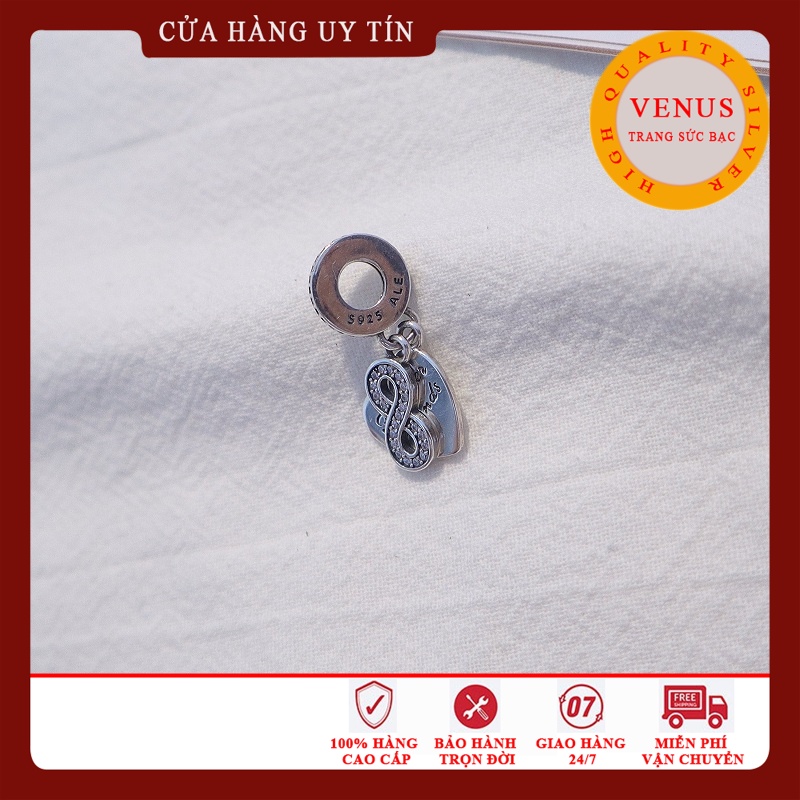 [Charm bạc 925 cao cấp] Charm treo tim tình bạn vô cực- Mã sản phẩm VENUSTB