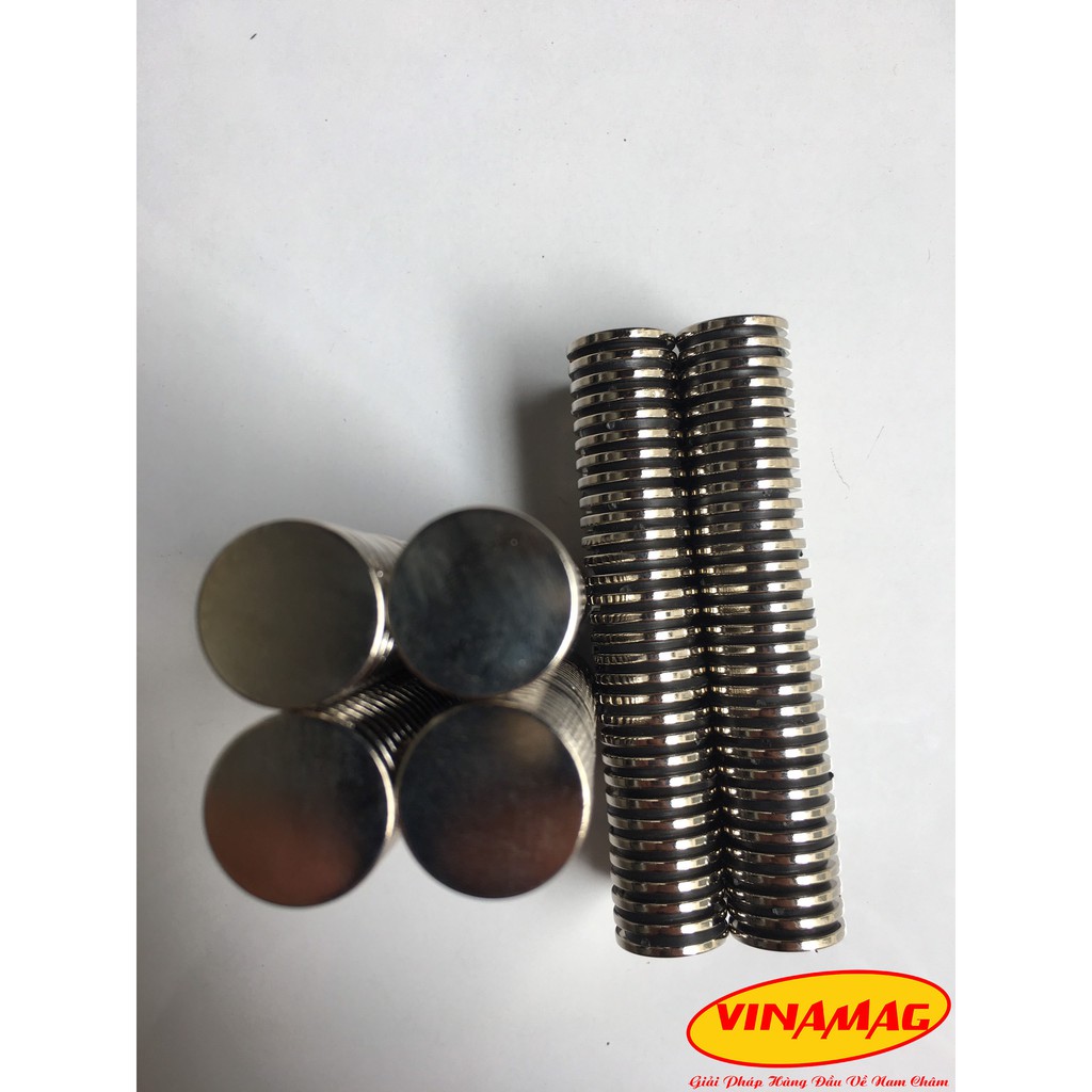 10 Viên Nam Châm Trắng Ø 20x2mm, Nam Châm Đất Hiếm Lực Từ Cực Mạnh