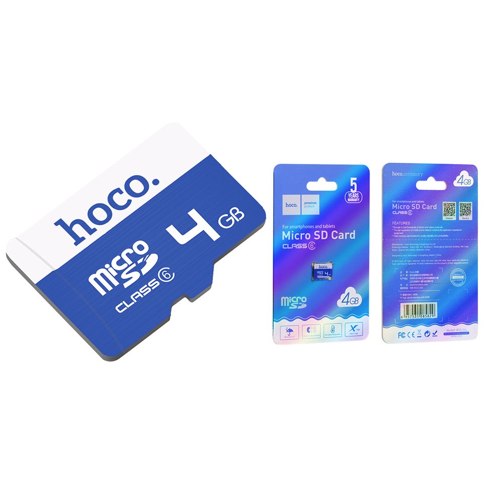 Thẻ Nhớ MICRO SD 4GB Hoco Class 6 15MB/S Chống Nước - BH 5 Năm - Hưng Long PC