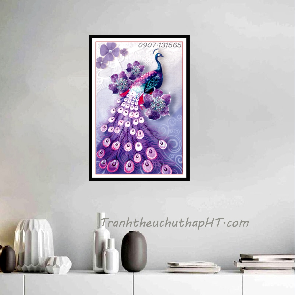 Tranh đính đá Phu thê viên mãn VS500 bộ ba bức 155*75cm (tự làm)