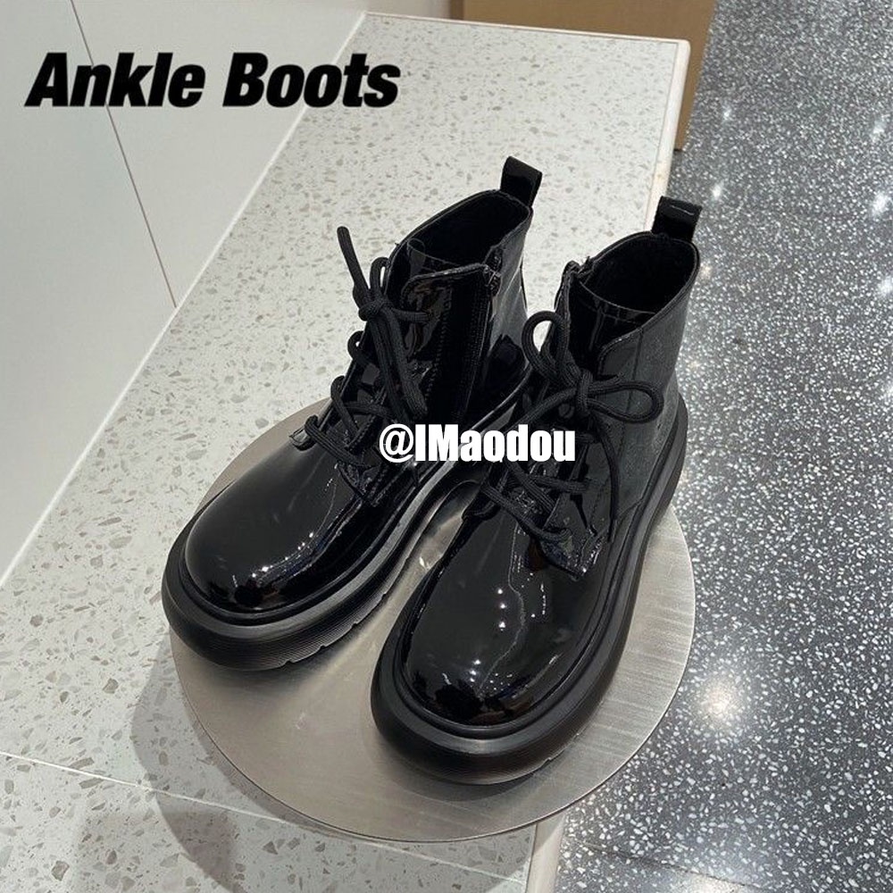 IMAODOU Giày boot martin đế bằng thiết kế mới thời trang thu đông trẻ trung cho nữ