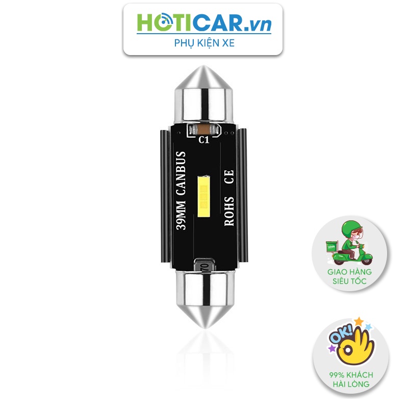 Bóng LED trần, đọc sách, cốp, chip CSP 1860 festoon Canbus F1860-1 kích thước 39mm