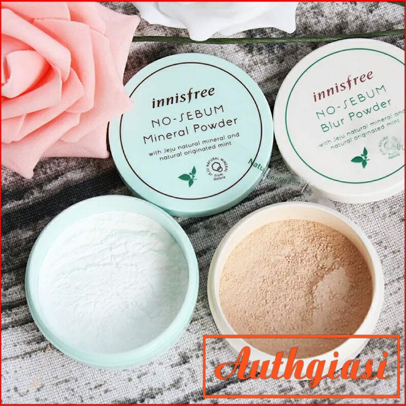 Phấn phủ bột Innisfree No Sebum Powder Mineral kiềm dầu \ Moisture dưỡng ẩm \ Pore Blur trang điểm [New 2021]